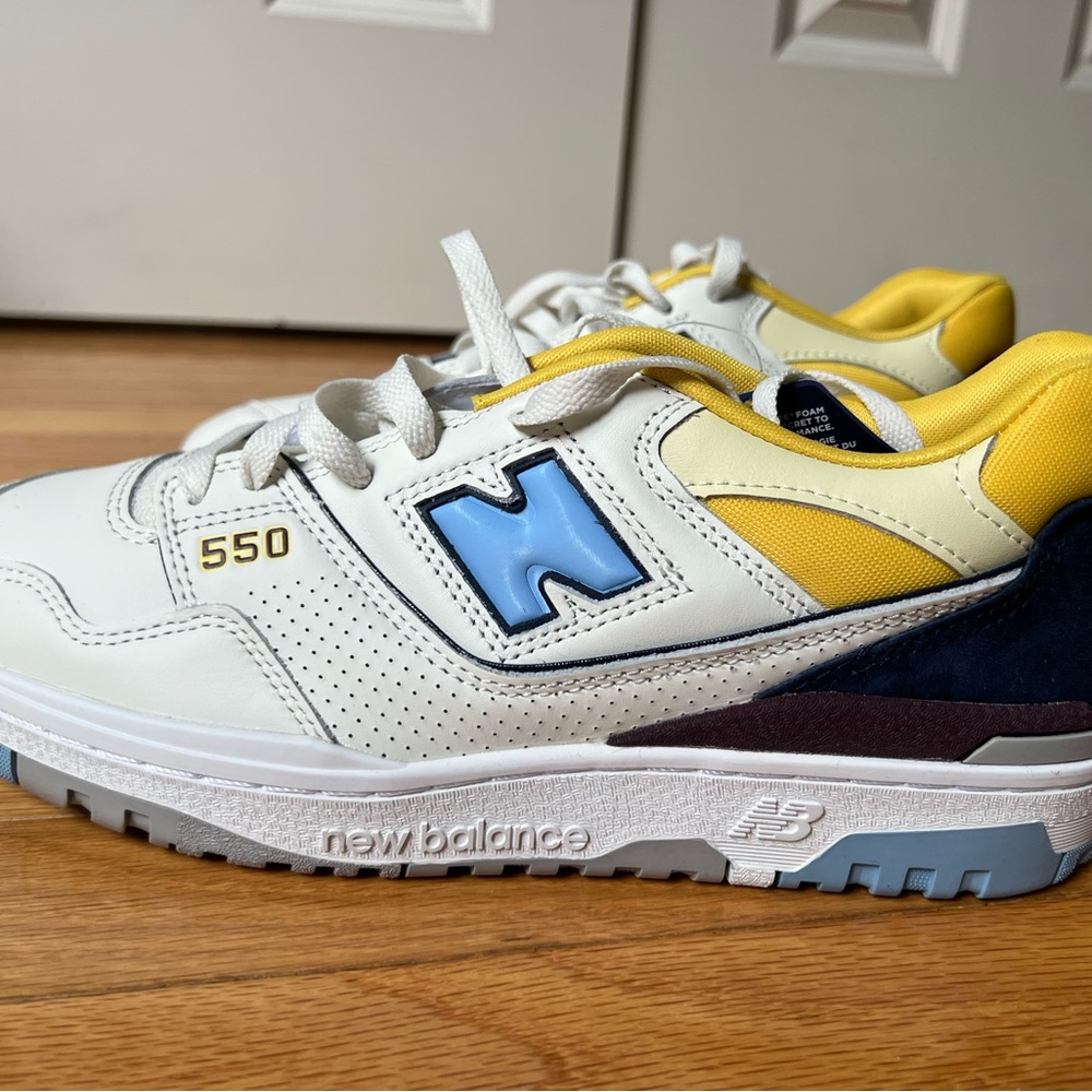 New Balance White and Yellow Sneakers Classic Style